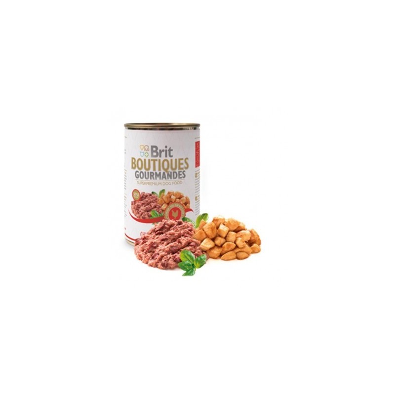 Brit Boutiques Gourmandes bucatele de Rata 400g pateu